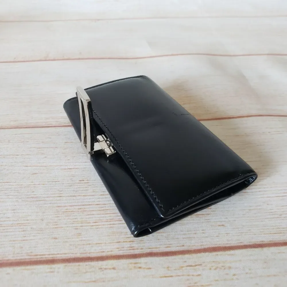 Authentic Salvatore Ferragamo Leather Keyholder Black Silver Tone Hardware Unise